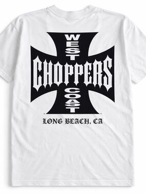 West Coast Choppers Short Sleeve Tee - White/Black New Vintage Size 2X